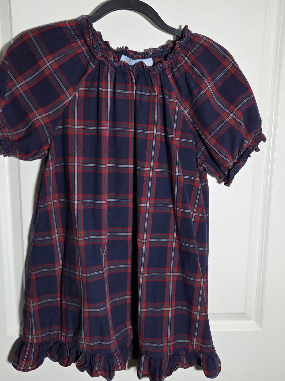 Hill House Navy and Red Plaid Mini Dress